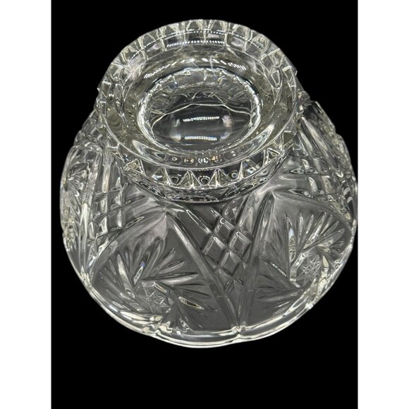 Vtg Crystal Clear Industries Pinwheel Star Hand Cut Lead Crystal Serving Bowl 7. - Picture 7 of 10